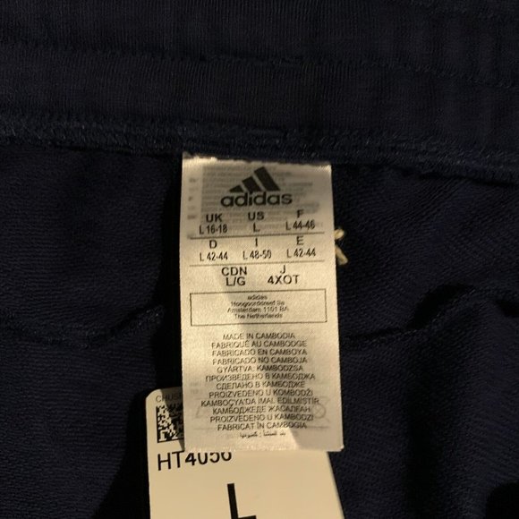 Adidas USA Shorts Womens Large Collegiate Navy Cotton Drawstring Fitted 7554 - Picture 7 of 10
